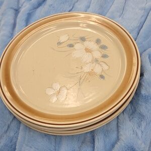 4 Vintage Hearthside Water Colors Dawn 10 1/3" Japan Dinner Plates Hand Painted